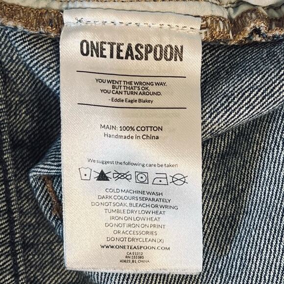 One Teaspoon Women’s Sz 31 Loose Fit Jeans Awesome Baggies Mid Rise Denim Baggy - Picture 14 of 14